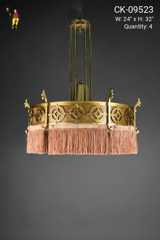 Art Deco Chandelier w/Fabric Fringe