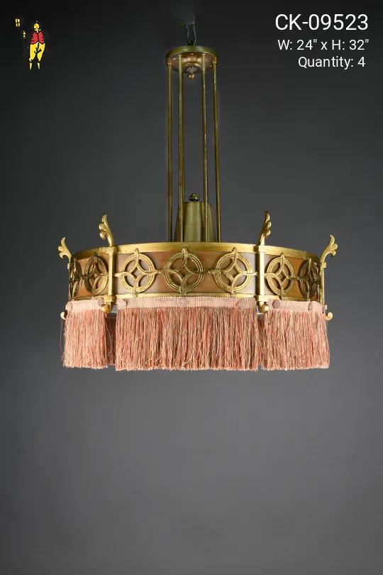 Art Deco Chandelier w/Fabric Fringe