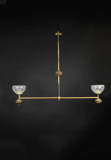 Double Arm Electrified Oil Style Brass Chandelier