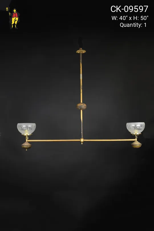 Double Arm Electrified Oil Style Brass Chandelier