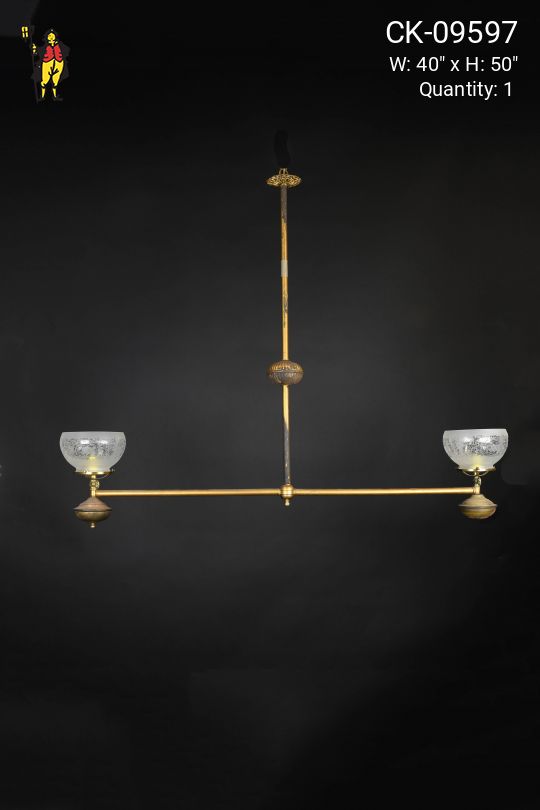 Double Arm Electrified Oil Style Brass Chandelier
