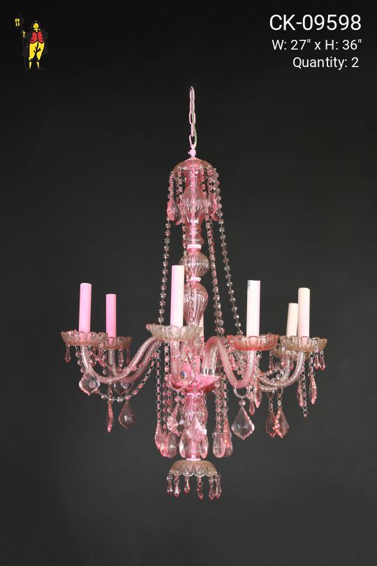 Pink Crystal Chandelier