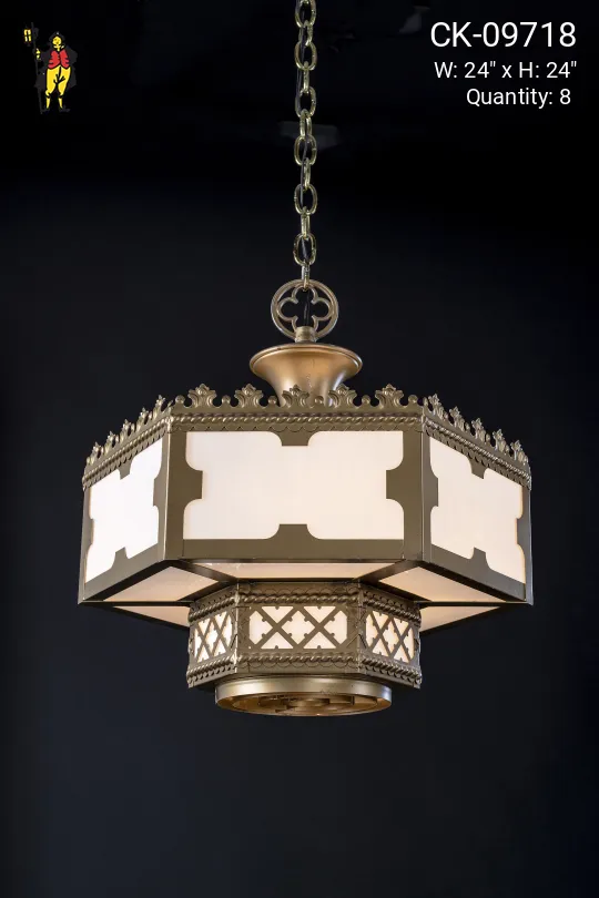 Antique Brass Gothic Hanging Lanterns