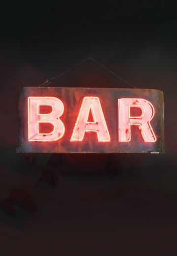 Distressed Neon "Bar" Sign (Double Sided - Hanging or Wall Mount)