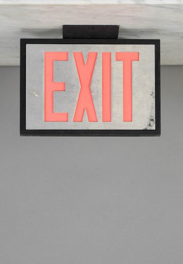 Black Framed Ceiling Mounted Exit Sign