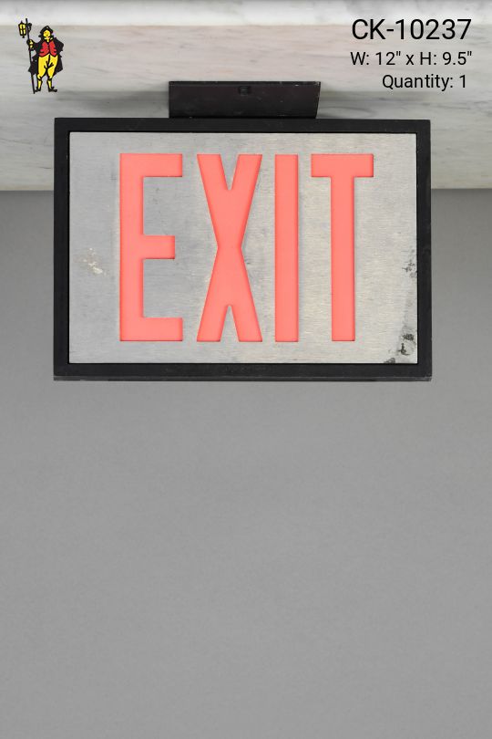 Black Framed Ceiling Mounted Exit Sign