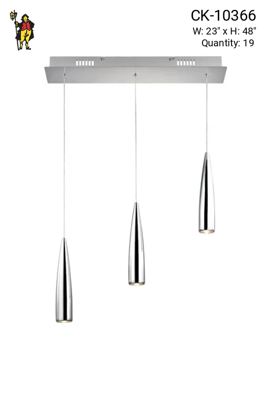 Three Light 23" LED Linear Pendant