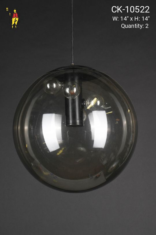 Smoked Glass Globe Hanging Pendant