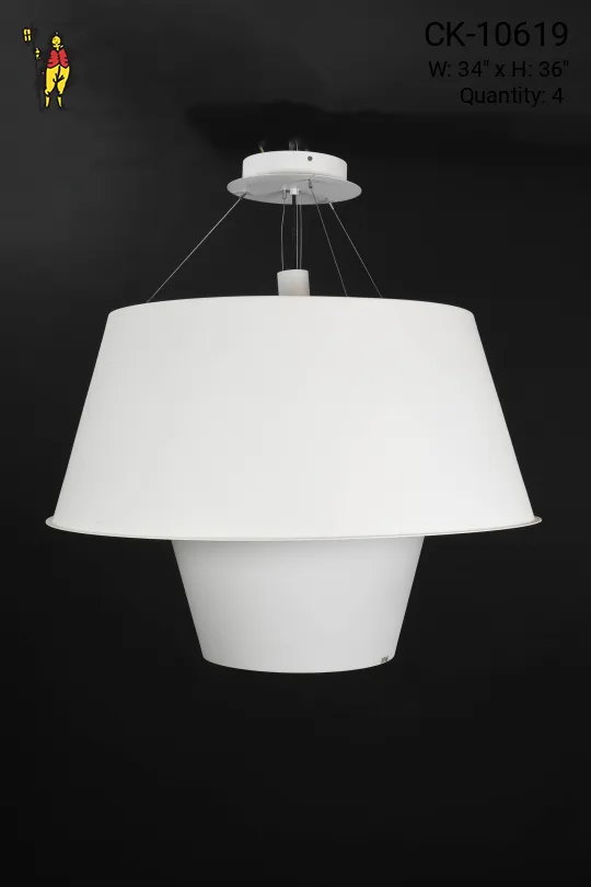 Modern White Metal Oversize Hanging Fixture