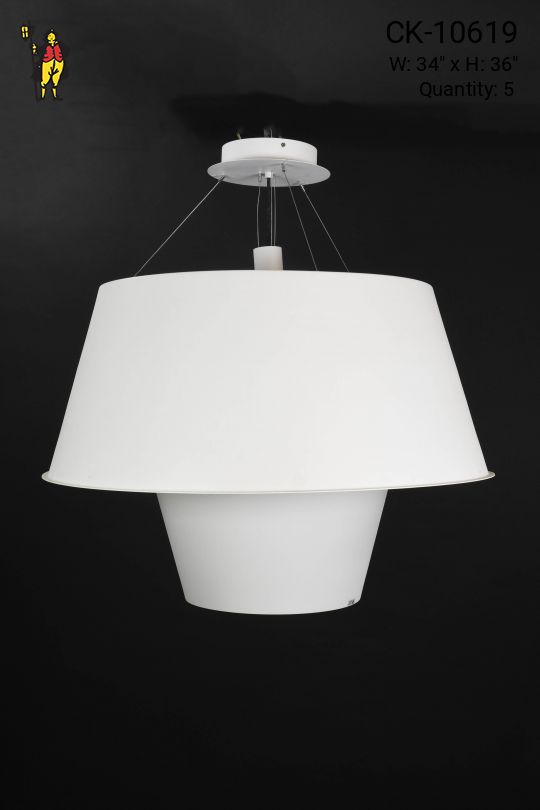 Modern White Metal Oversize Hanging Fixture