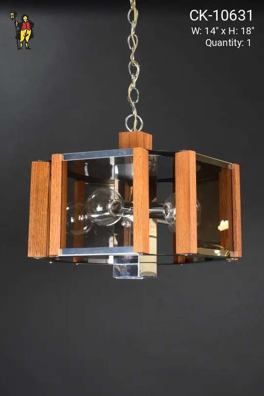Mid Century Wooden Chandelier
