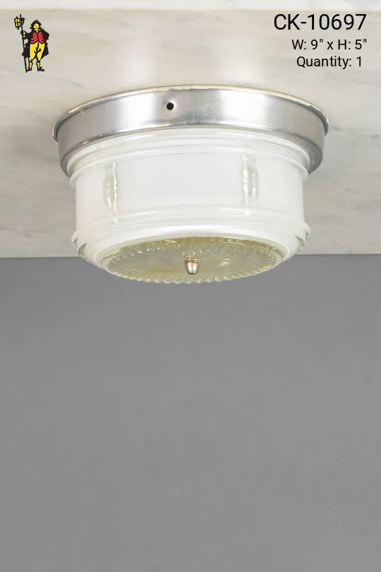 Milk Glass Flush Mount Fixture