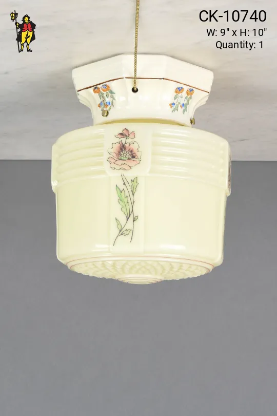 Mid Century Painted Glass Bathroom Wall Sconce