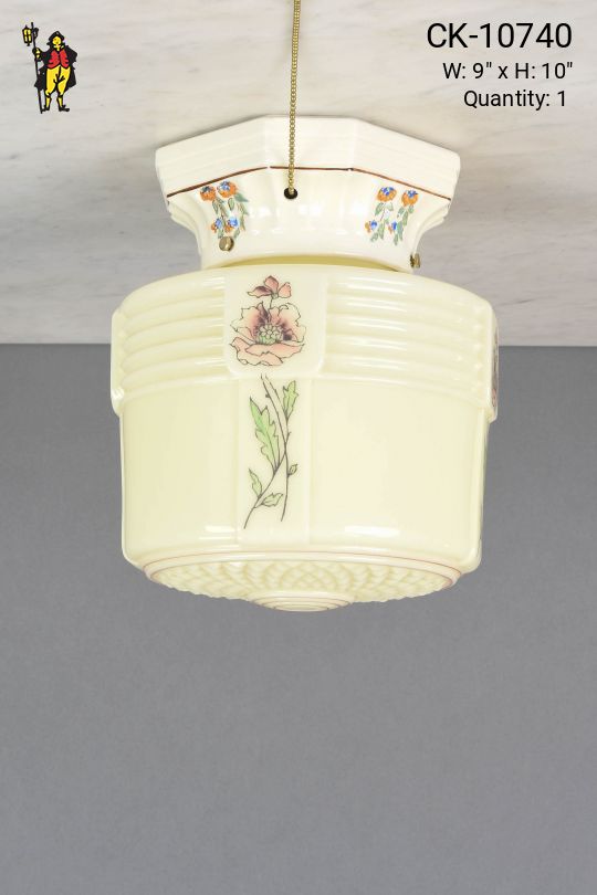 Mid Century Painted Glass Bathroom Wall Sconce