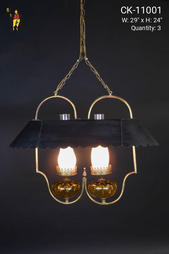 Two Light Oil Hanging Fixture