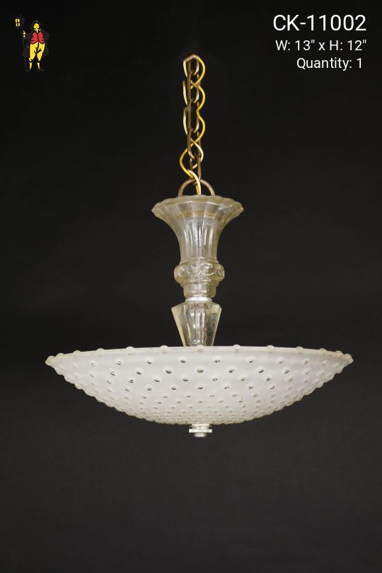 Mid Century Glass Bowl Hanging Fixture