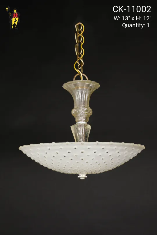 Mid Century Glass Bowl Hanging Fixture