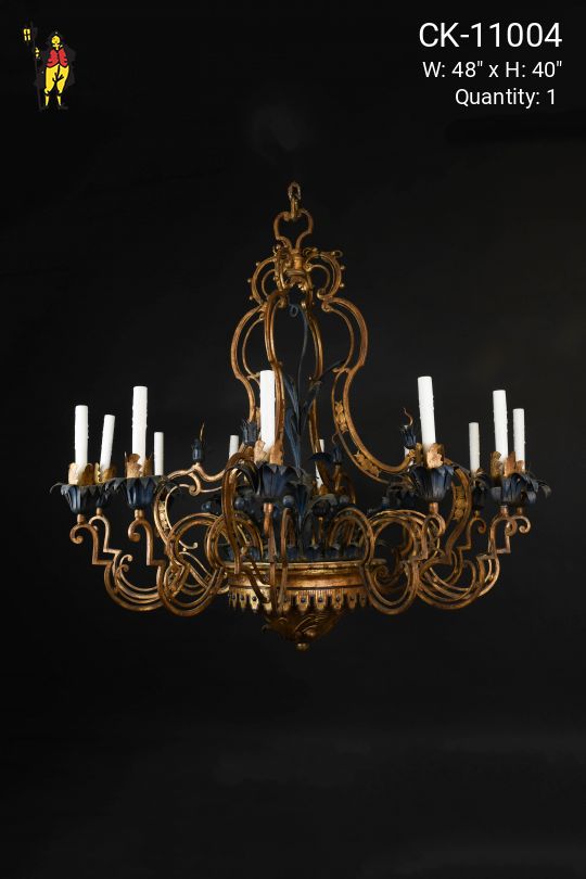 Twelve Light Art Deco Chandelier
