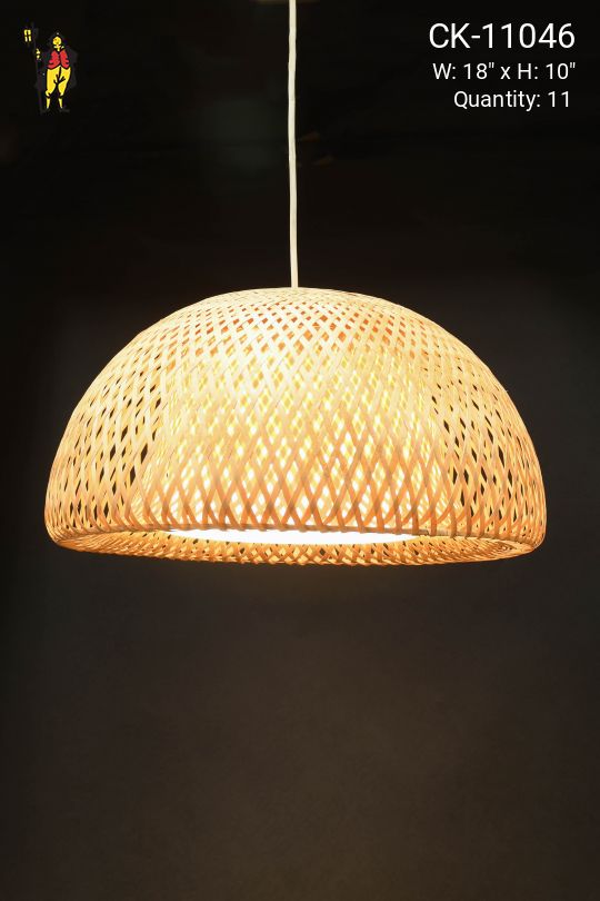 Wicker Mid Century Hanging Pendant