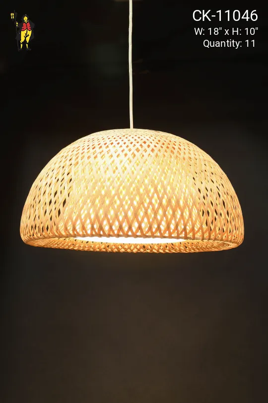 Wicker Mid Century Hanging Pendant