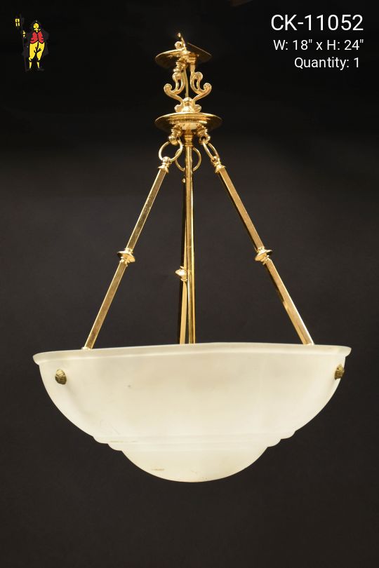 Traditional Brass & Glass Bowl Hanging Fixture