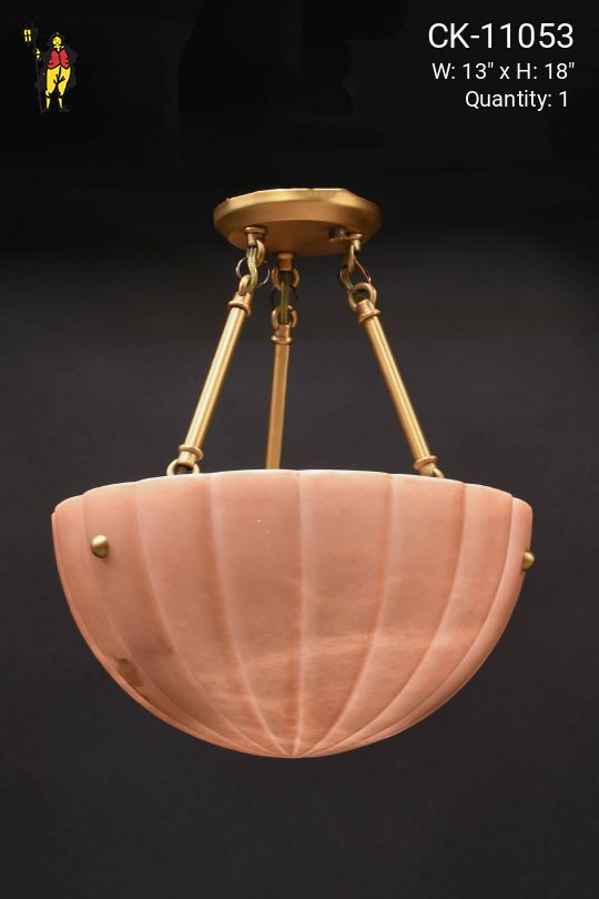 Pink Semi Flush Bowl Fixture