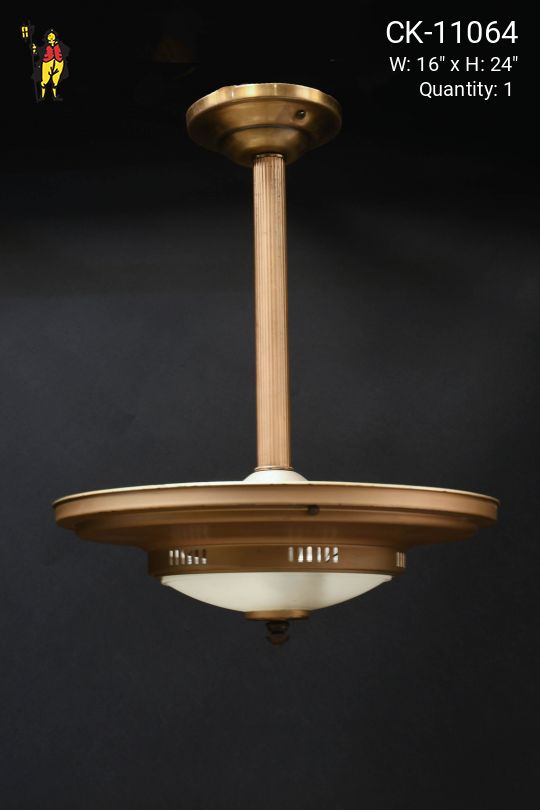 Brass Semi-Flush Hanging Pendant
