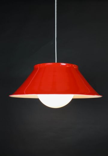 Oversize Red Reflector & Plastic Globe Haning Pendant