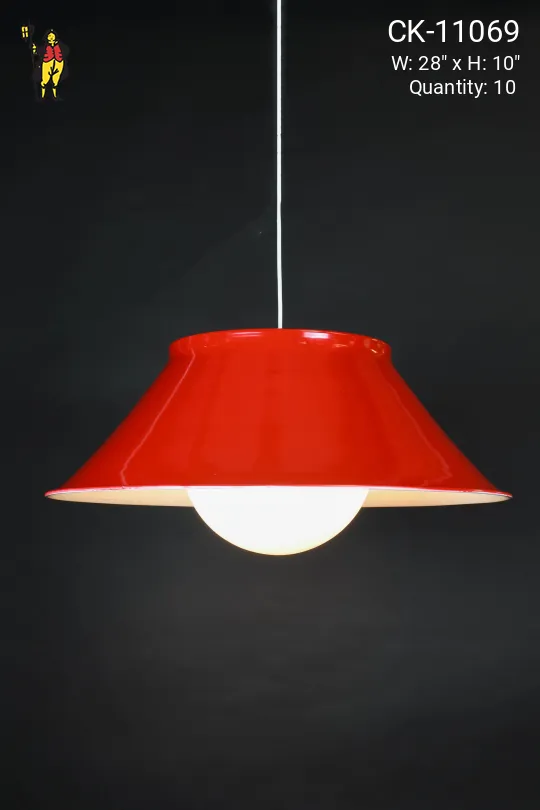 Oversize Red Reflector & Plastic Globe Haning Pendant