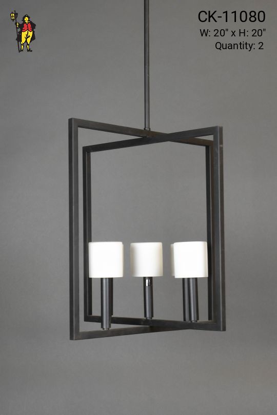 Contemporary Four Halogen Light Hanging Pendant