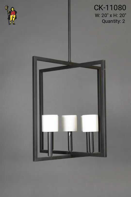 Contemporary Four Halogen Light Hanging Pendant