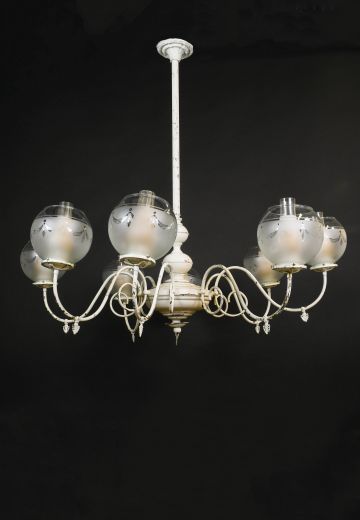Oversize Eight Light Electrified Oil Style Chandelier