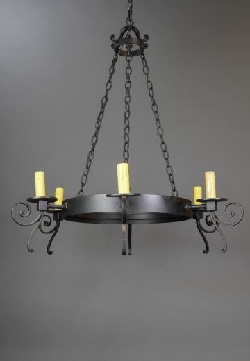 Gothic Six Candle Iron Chandelier