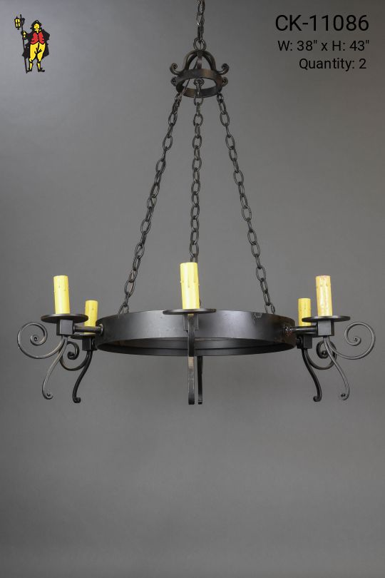 Gothic Six Candle Iron Chandelier