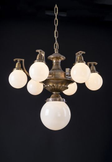 Antique Brass Municipal Chandelier