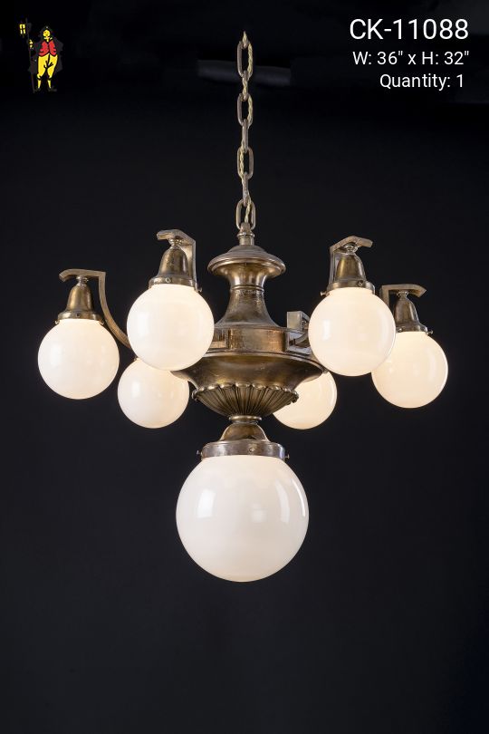Antique Brass Municipal Chandelier