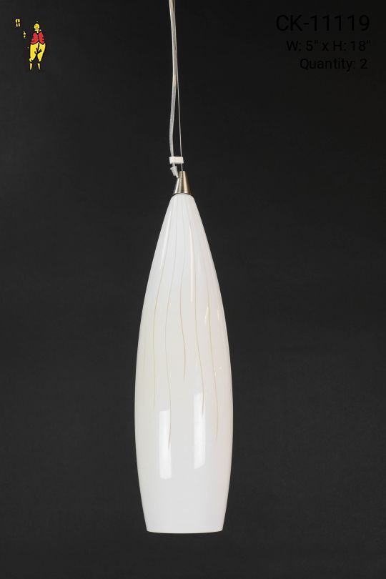 White Modern Glass Hanging Pendant