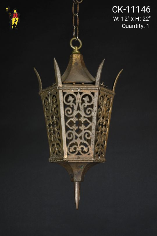 Gothic Brass Hanging Lantern