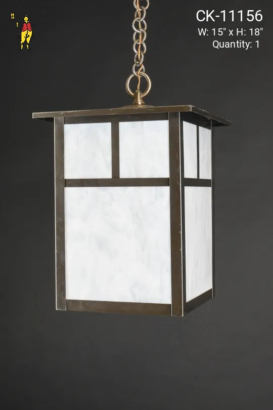 Modern Polished Nickel Hanging Lantern