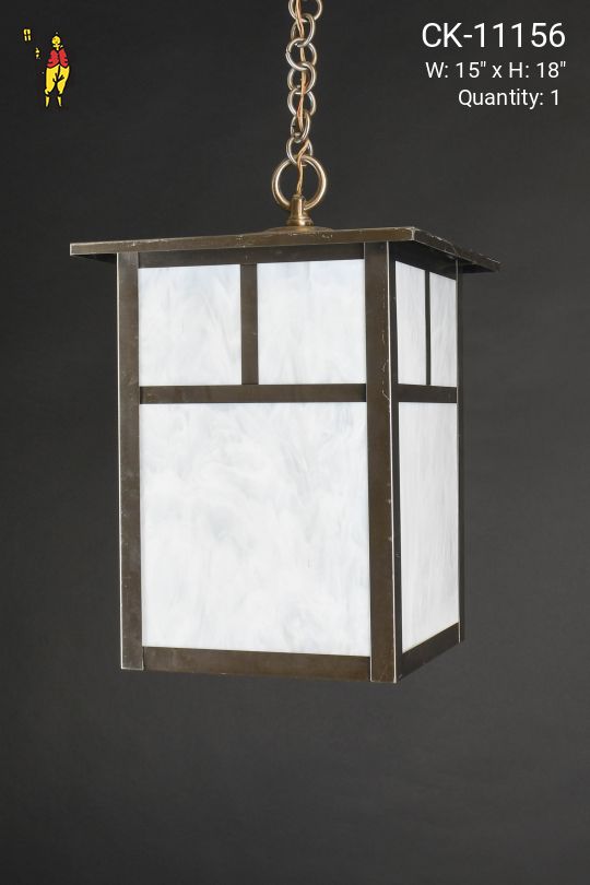 Modern Polished Nickel Hanging Lantern
