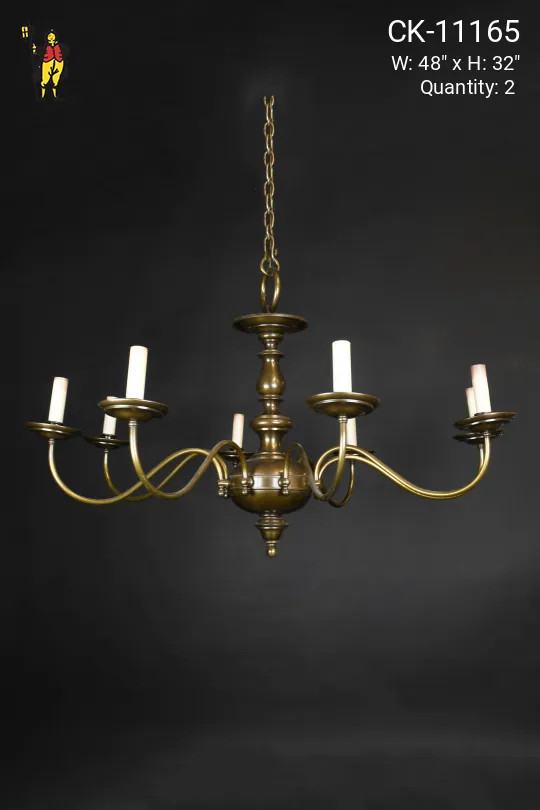 Eight Light Antique Brass Chandelier