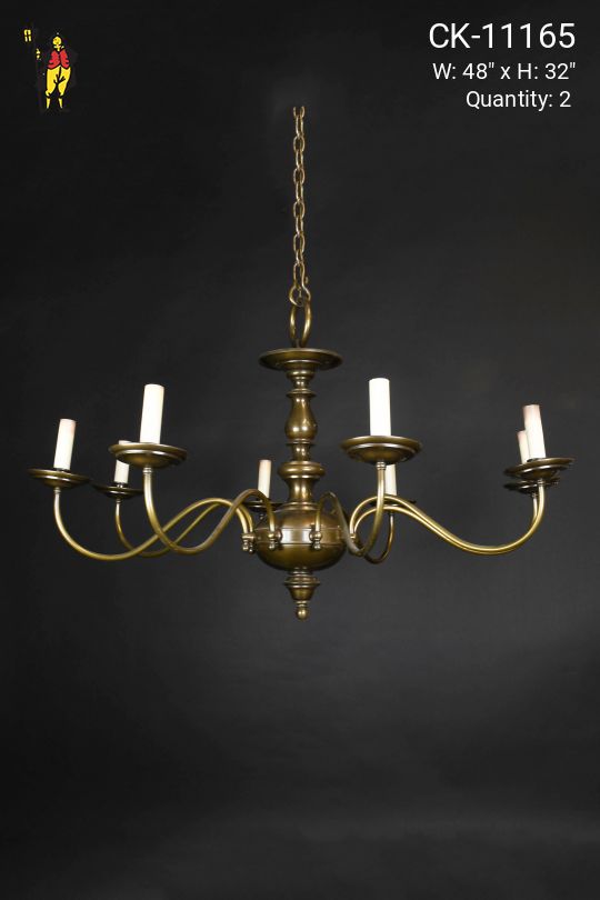 Eight Light Antique Brass Chandelier