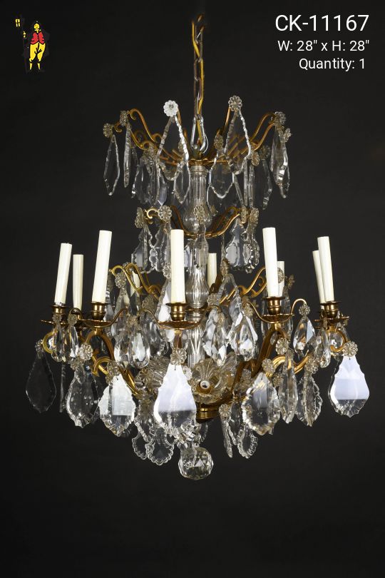 Ten Candle Crystal & Brass Chandelier