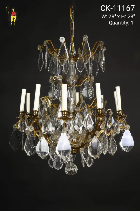 Ten Candle Crystal & Brass Chandelier