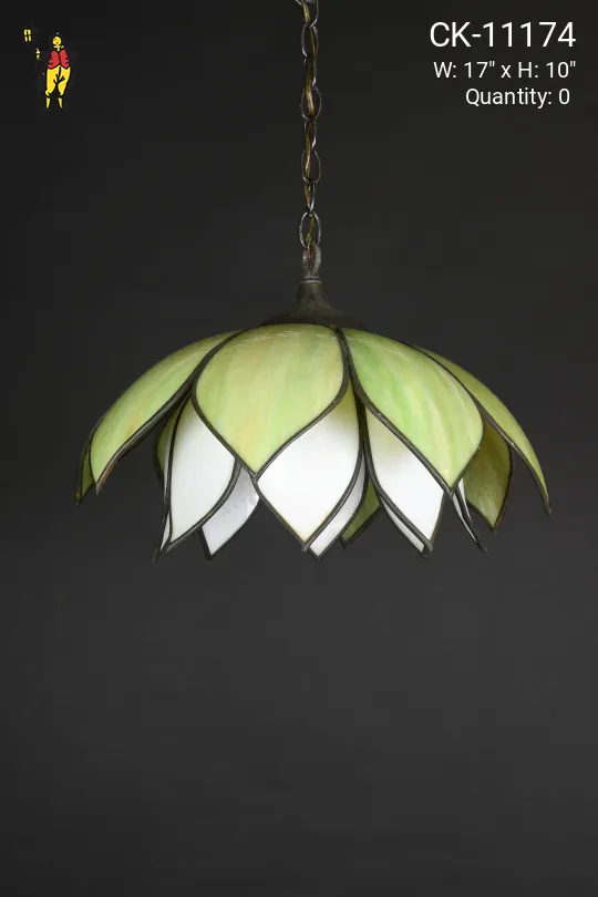 Slag Glass Two Layer Hanging Pendant
