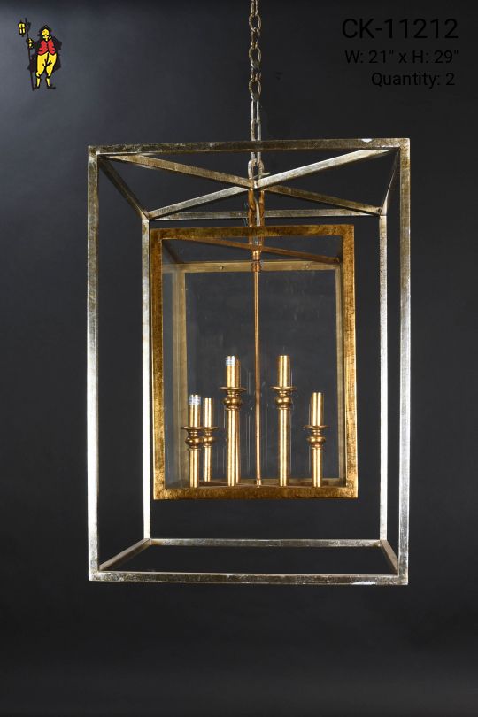 Modern Square Lantern Hanging Fixture