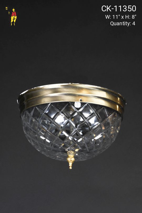 Crystal Bowl Flush Mount Fixture
