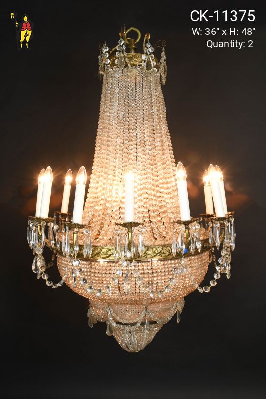 Twelve Candle Crystal Basket Chandelier
