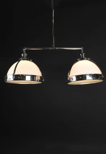 Two Light Nickel Hanging Fixture