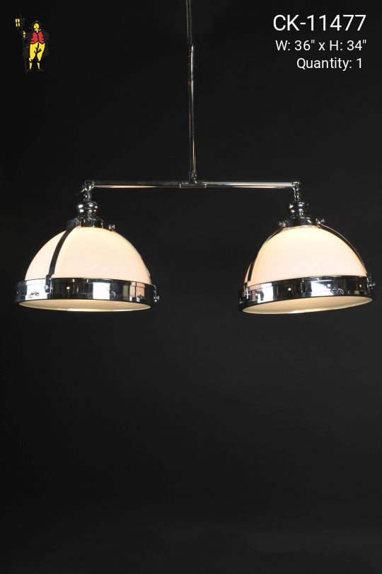 Two Light Nickel Hanging Fixture